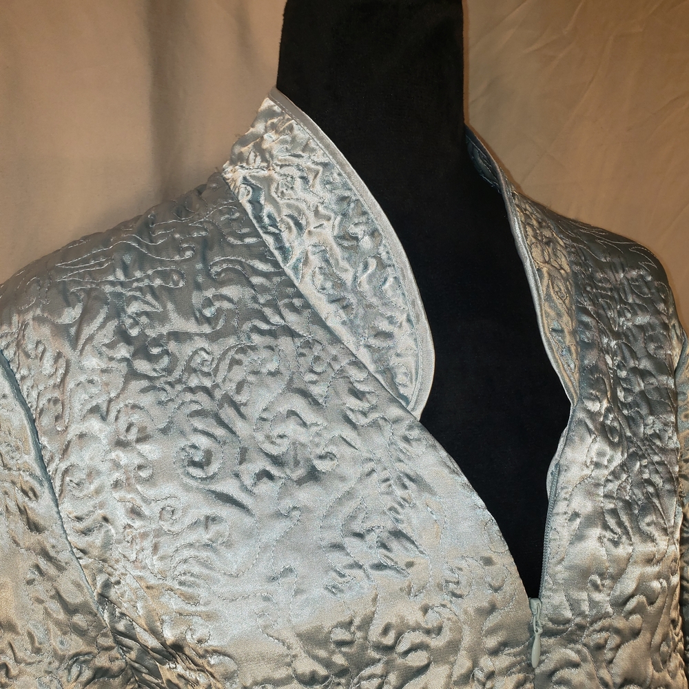 Jasmine Rose Elegant Light Blue Textured Robe - M - Picture 1 of 7